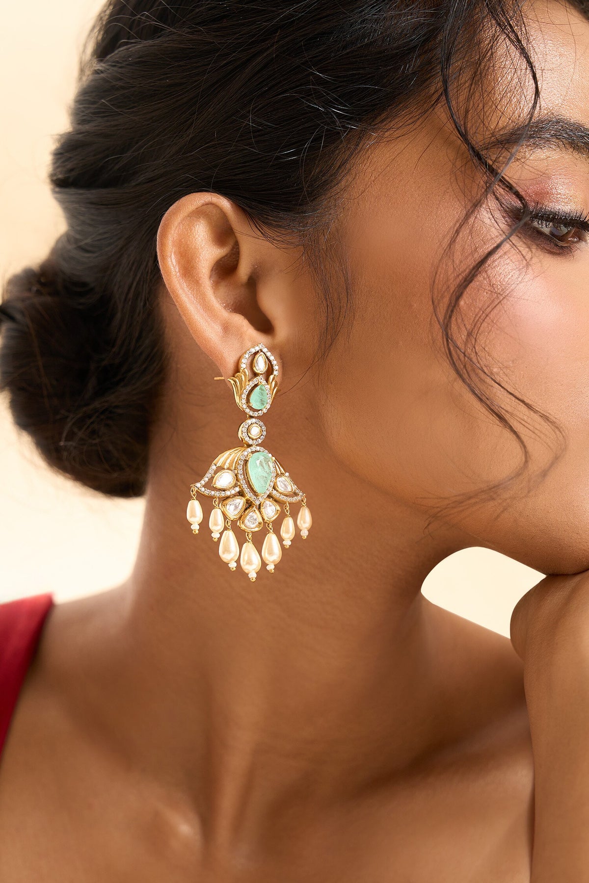 Dangling Stone Embellished Drop Earrings 