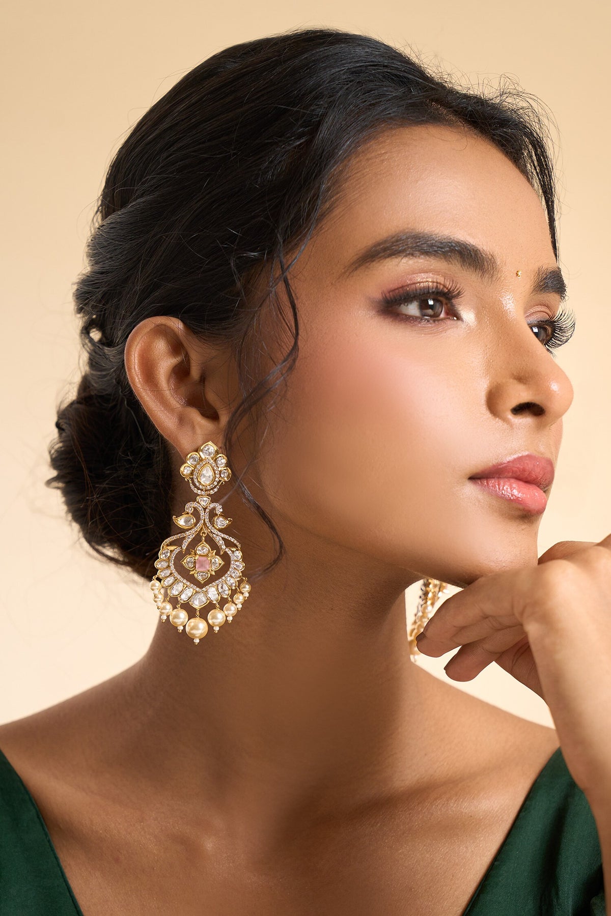 Embellished Stone Dangling Earrings 