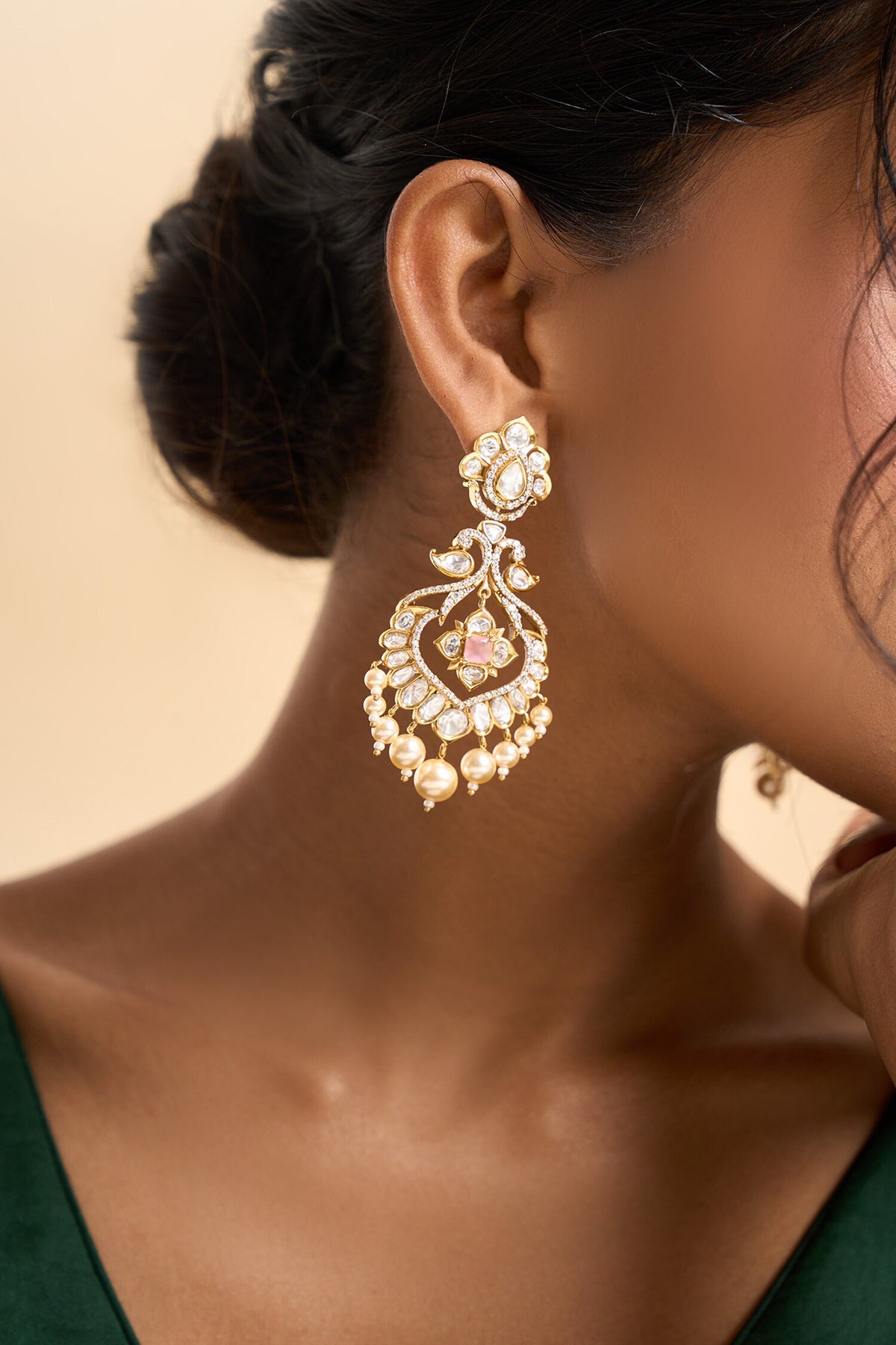 Embellished Stone Dangling Earrings 