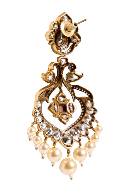 Embellished Stone Dangling Earrings 