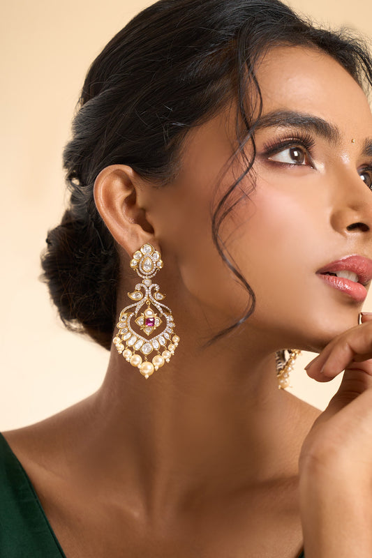 Embellished Stone Dangler Earrings 