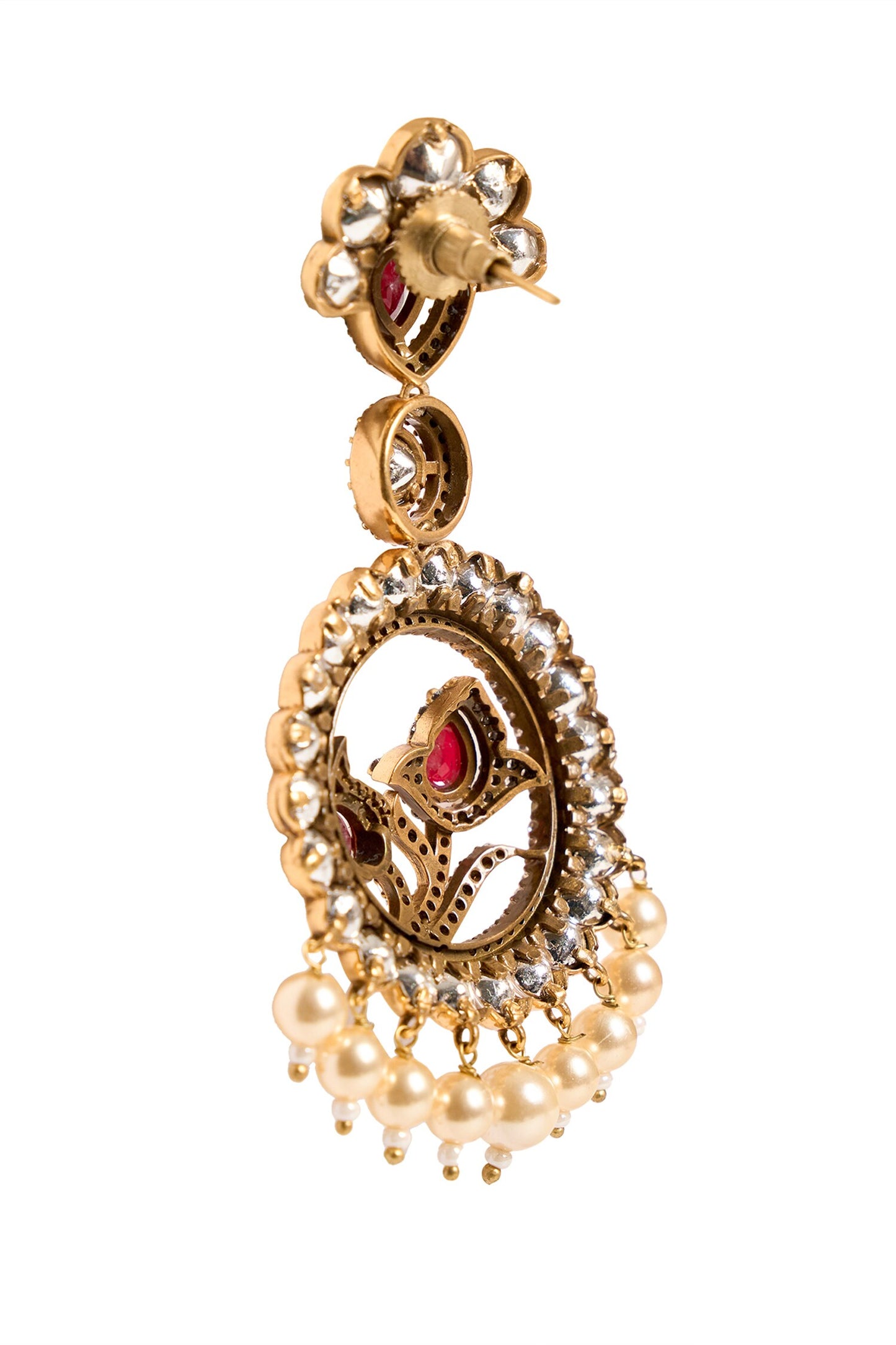 Embellished Circular Drop Dangler Earrings 