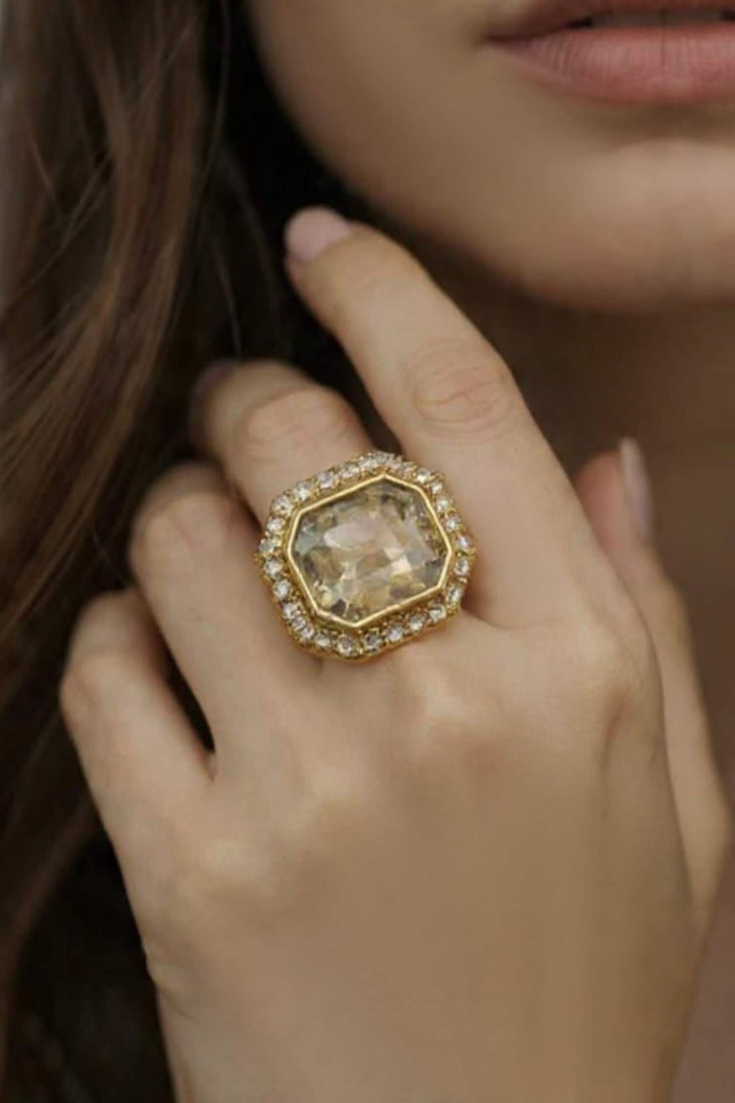 Araana Crystal & Zircon Studded Ring 
