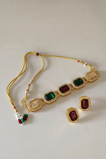 Araana Crystal Studded Choker Set 
