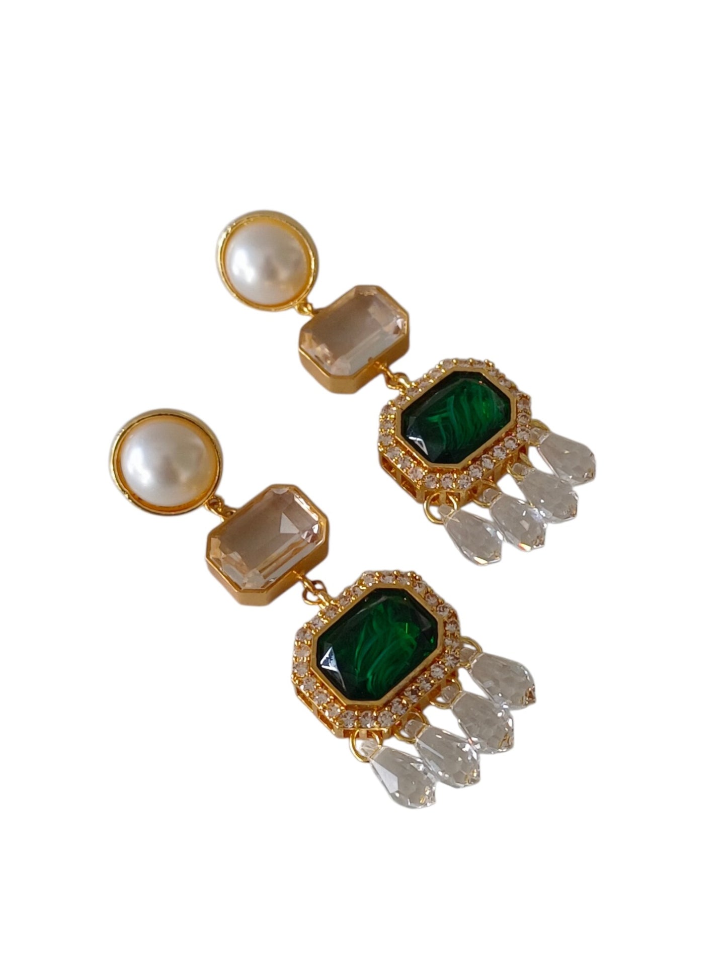 Araana Pearl Crystal Danglers 