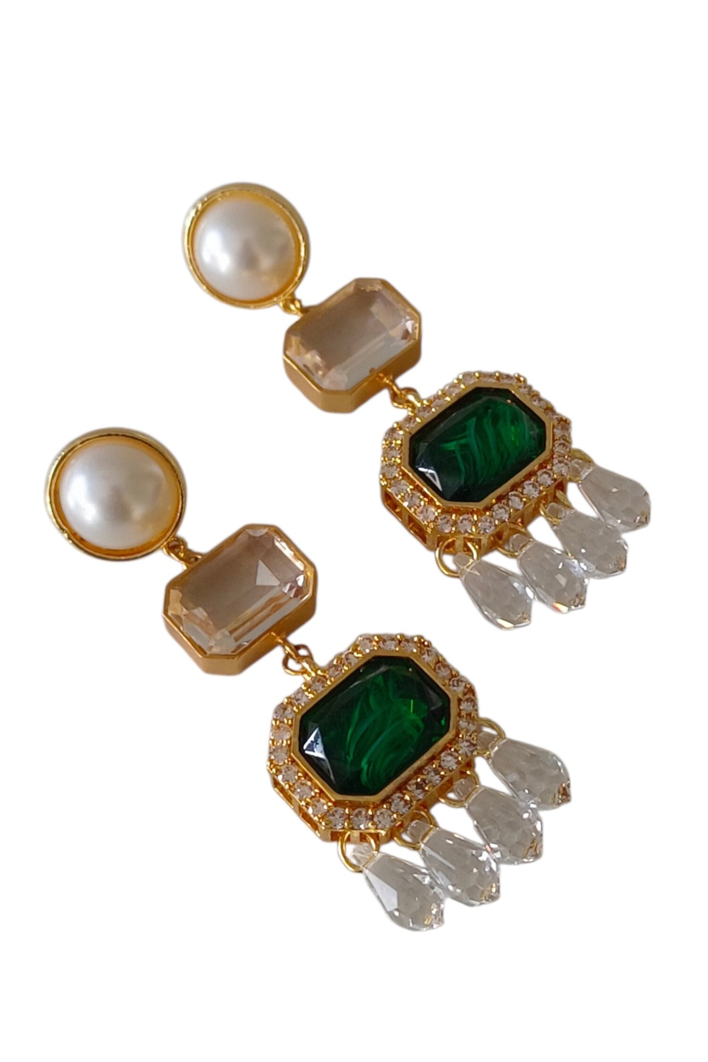 Araana Pearl Crystal Danglers 