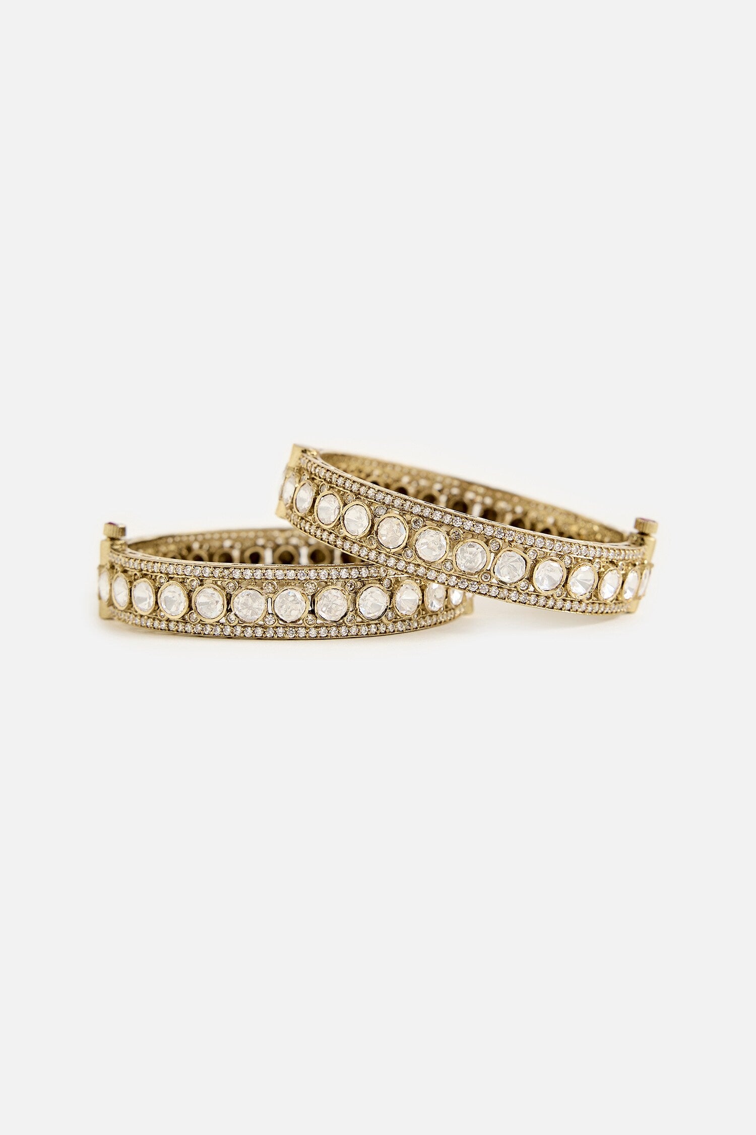 Moissanite Kundan & Polki Embellished Bangles 