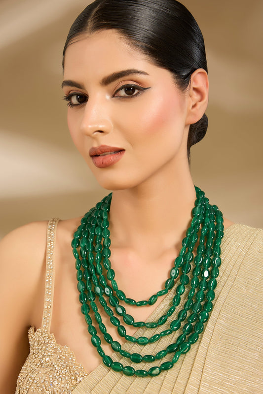 Emerald Green Layered Statement Necklace 
