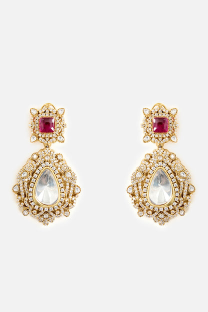 Teardrop Stone Statement Earrings 