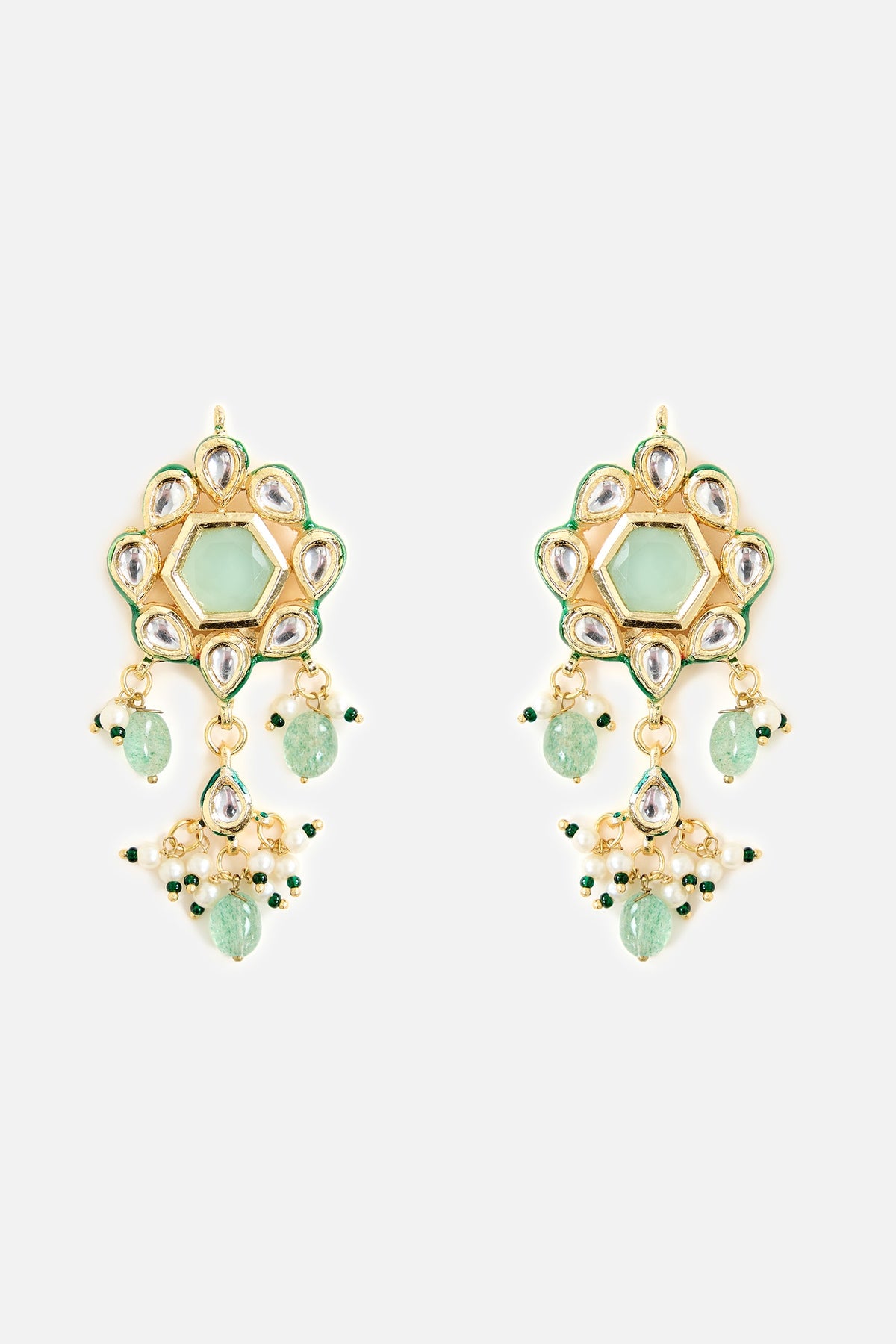 Gold & Green Beaded Choker Set 