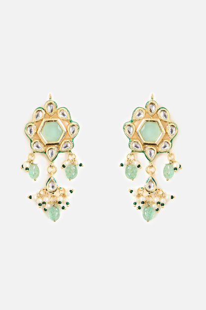Gold & Green Beaded Choker Set 