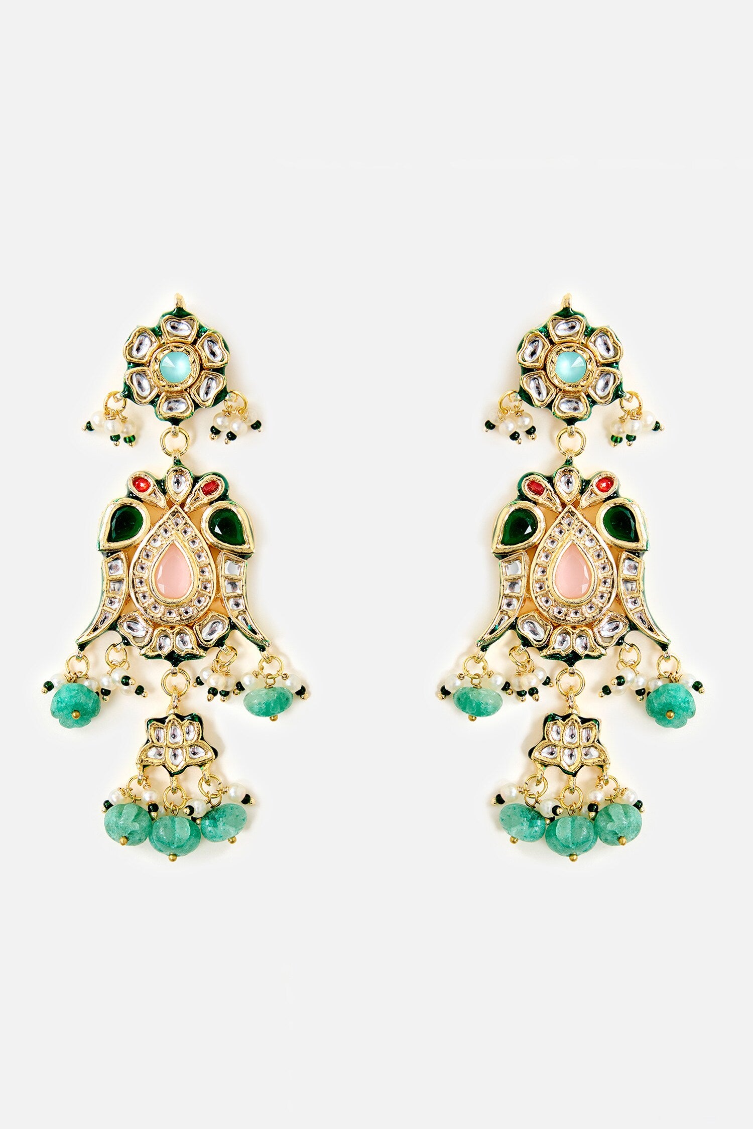 Emerald Drop Statement Earrings 