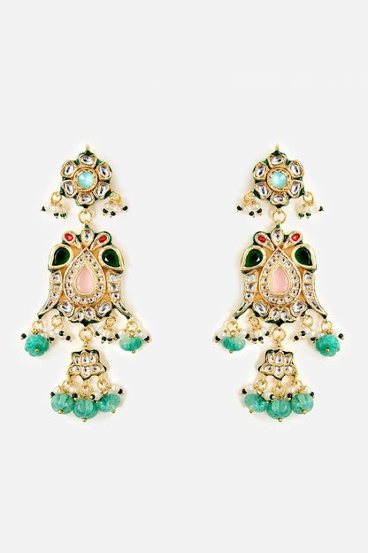 Emerald Drop Statement Earrings 