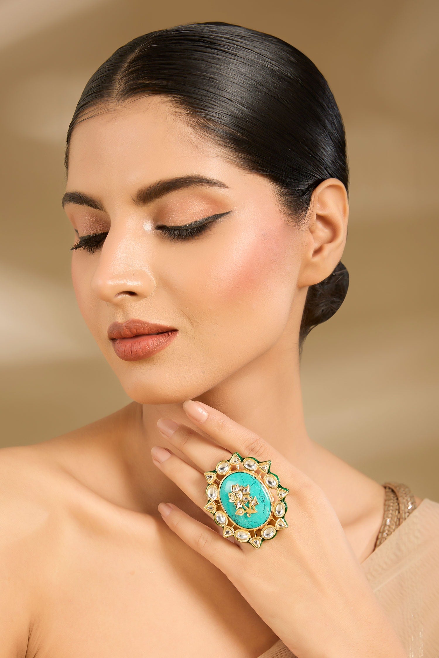 Turquoise Stone Statement Ring 