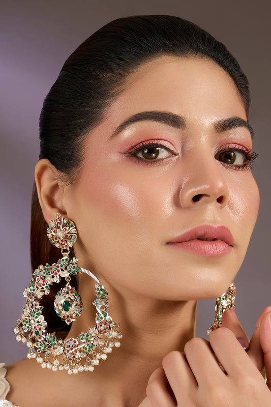 Stone & Pearl Studded Chandbalis 