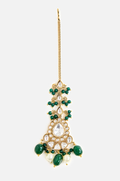 Kundan &  Bead Embellished Necklace Set 