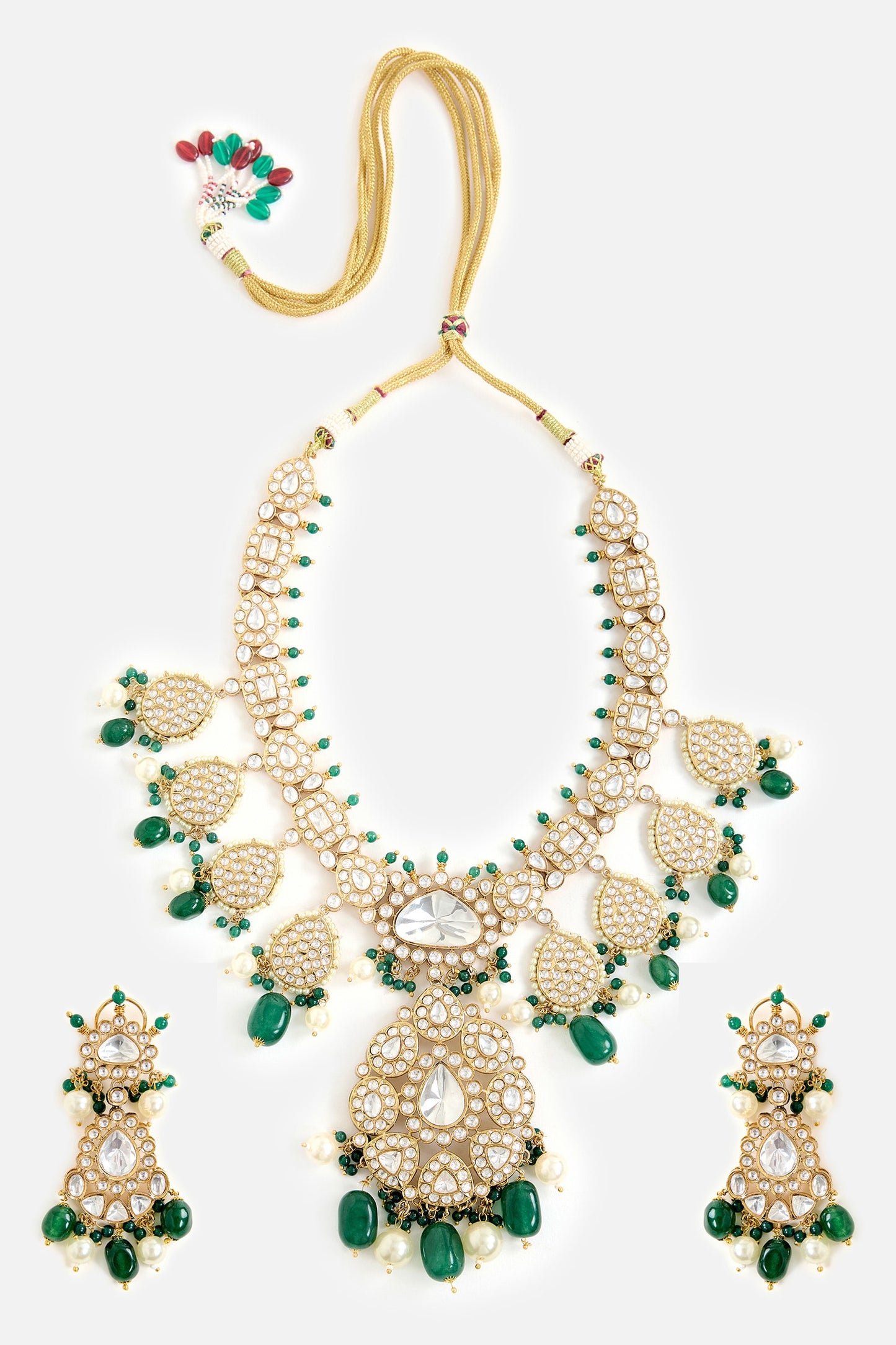 Kundan &  Bead Embellished Necklace Set 