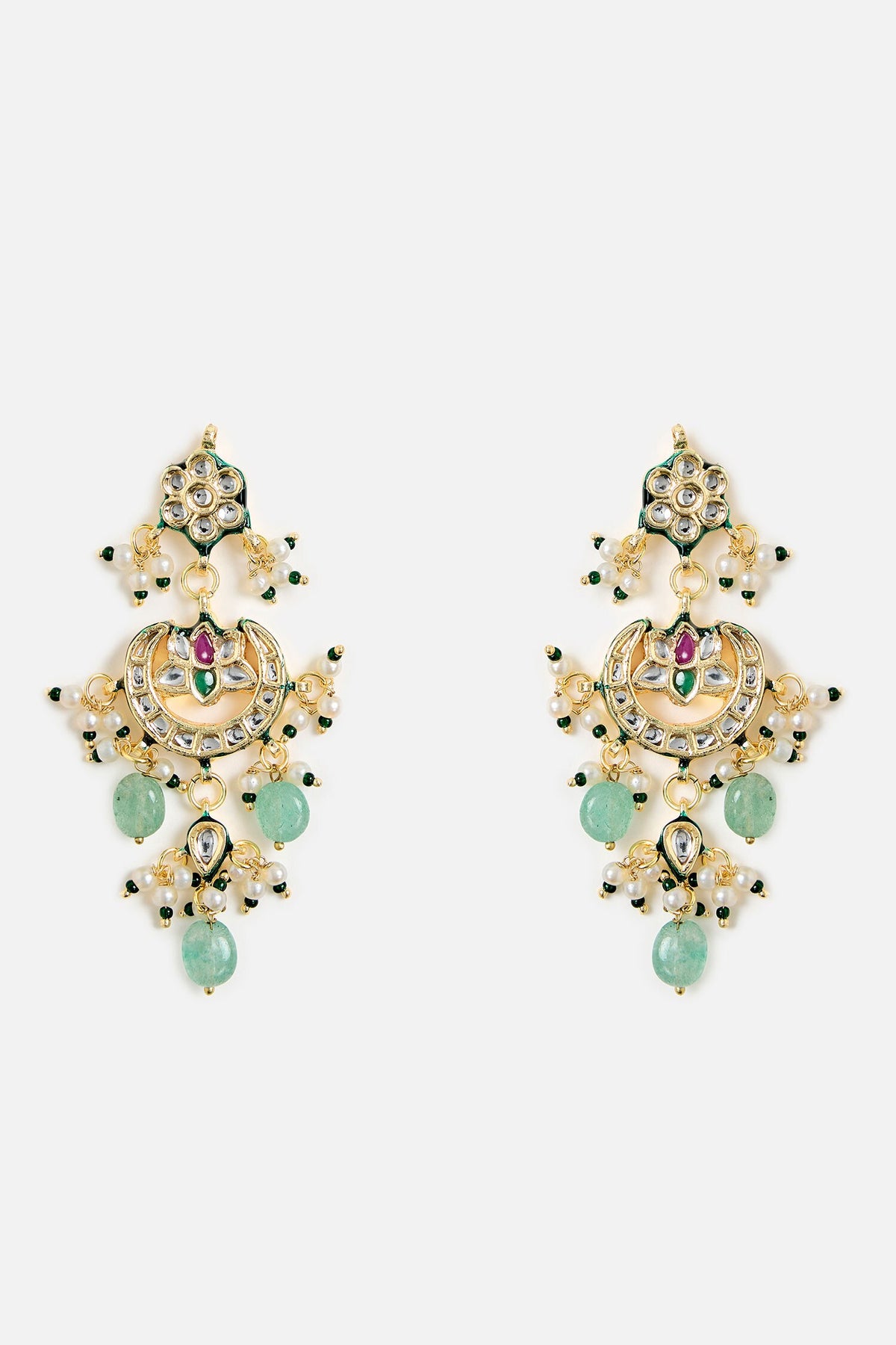 Green Beaded Kundan Choker Set 