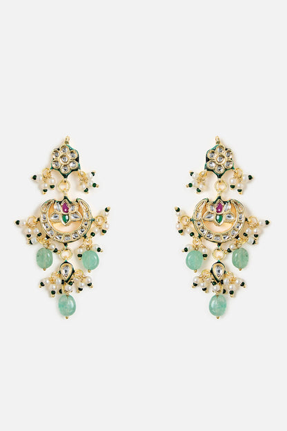 Green Beaded Kundan Choker Set 