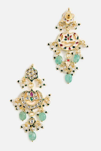 Green Beaded Kundan Choker Set 