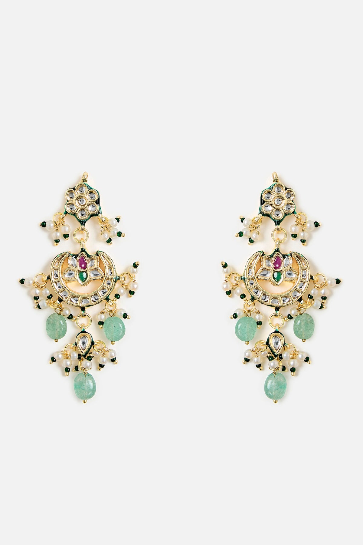 Green Beaded Kundan Choker Set 