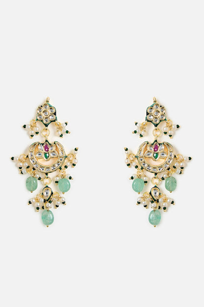 Green Beaded Kundan Choker Set 
