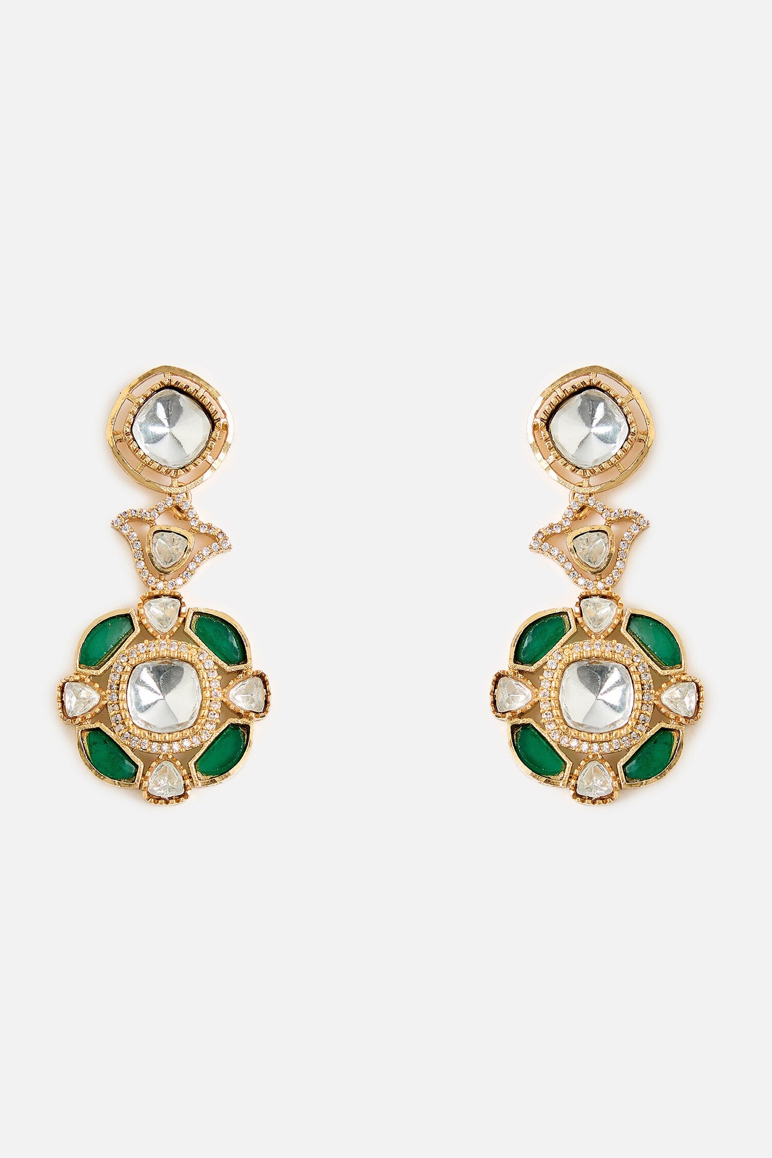 Gold & Emerald Kundan Necklace Set 