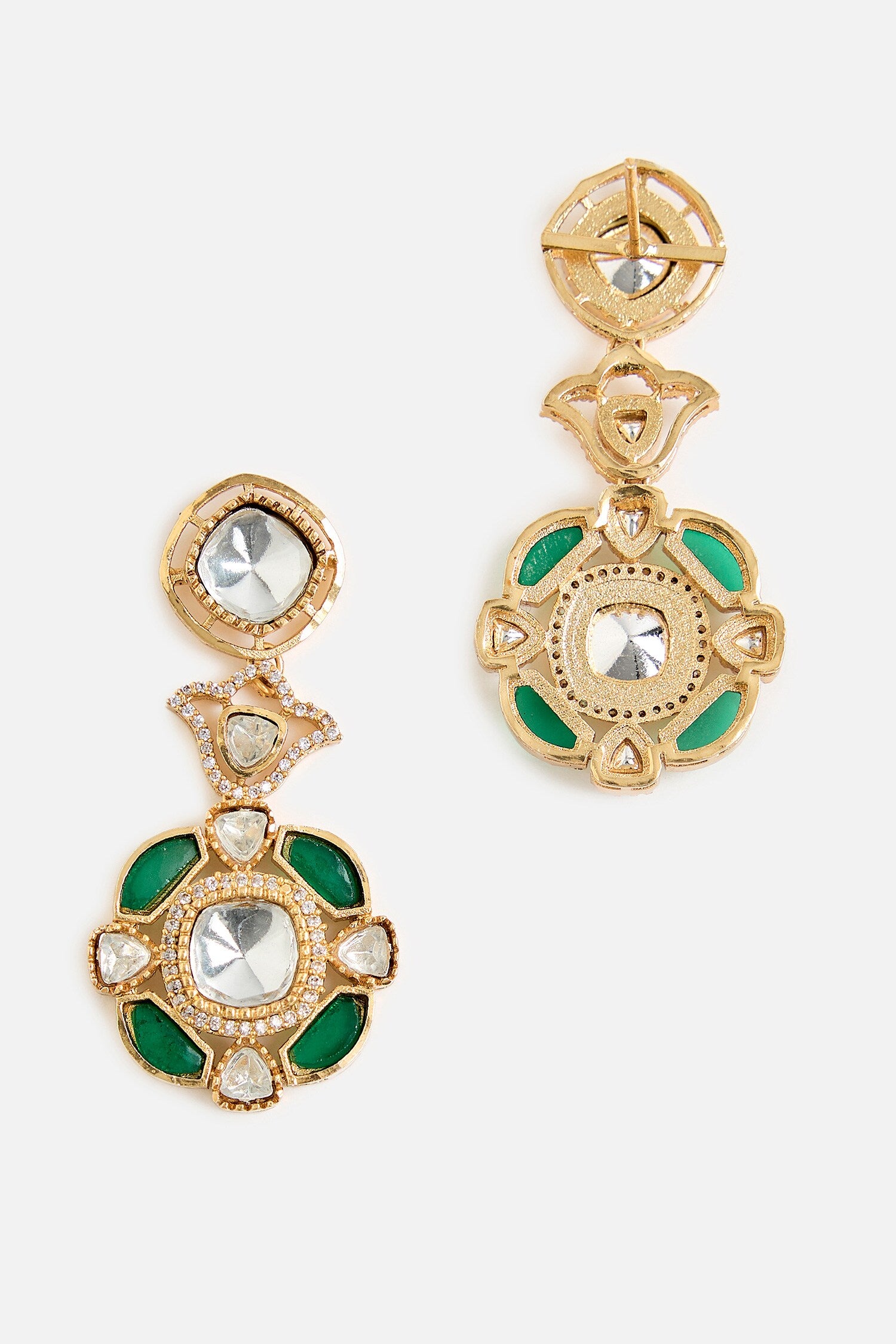 Gold & Emerald Kundan Necklace Set 