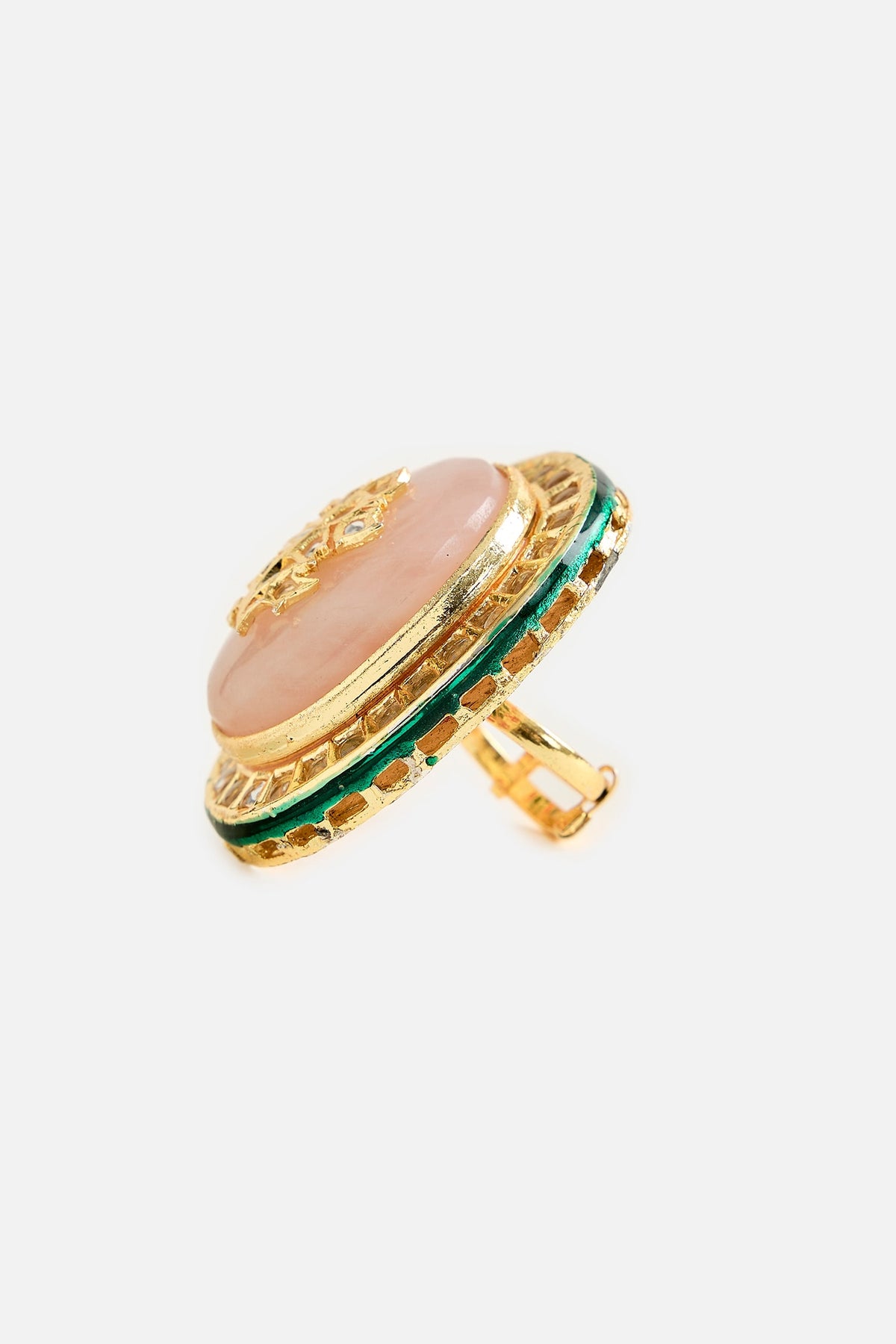 Oversized Kundan Statement Ring 