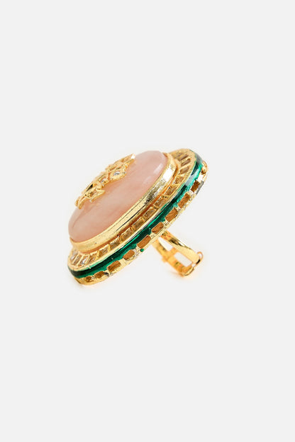 Oversized Kundan Statement Ring 