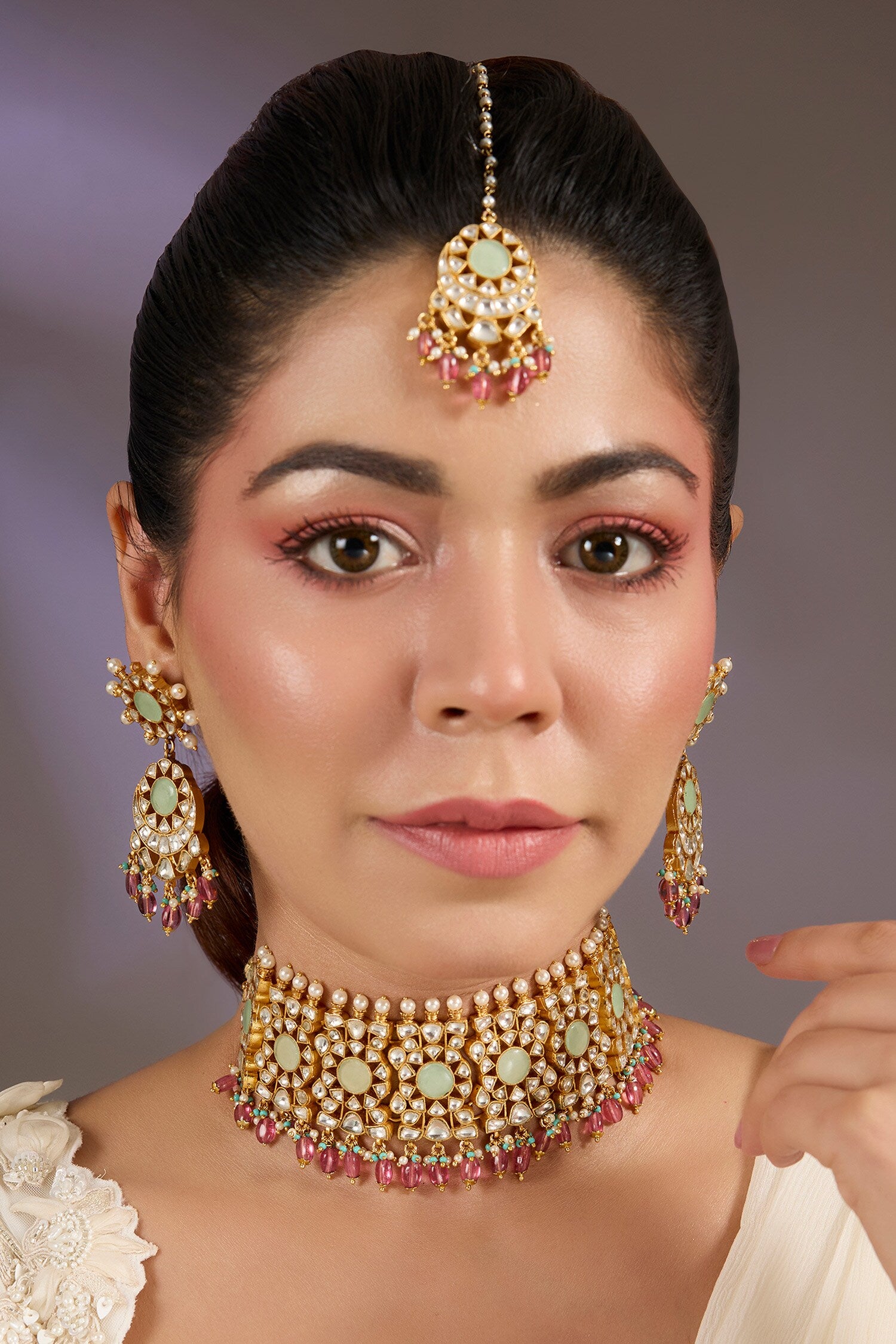 Kundan & Beaded Bridal Choker Set 