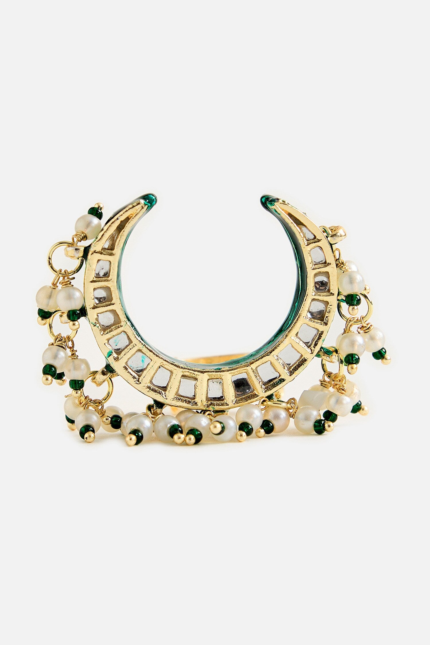 Crescent Kundan Statement Ring 
