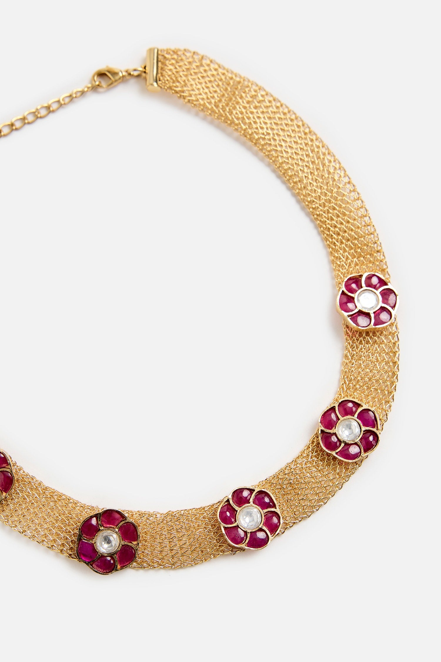 Ruby Stone Choker Necklace Set 