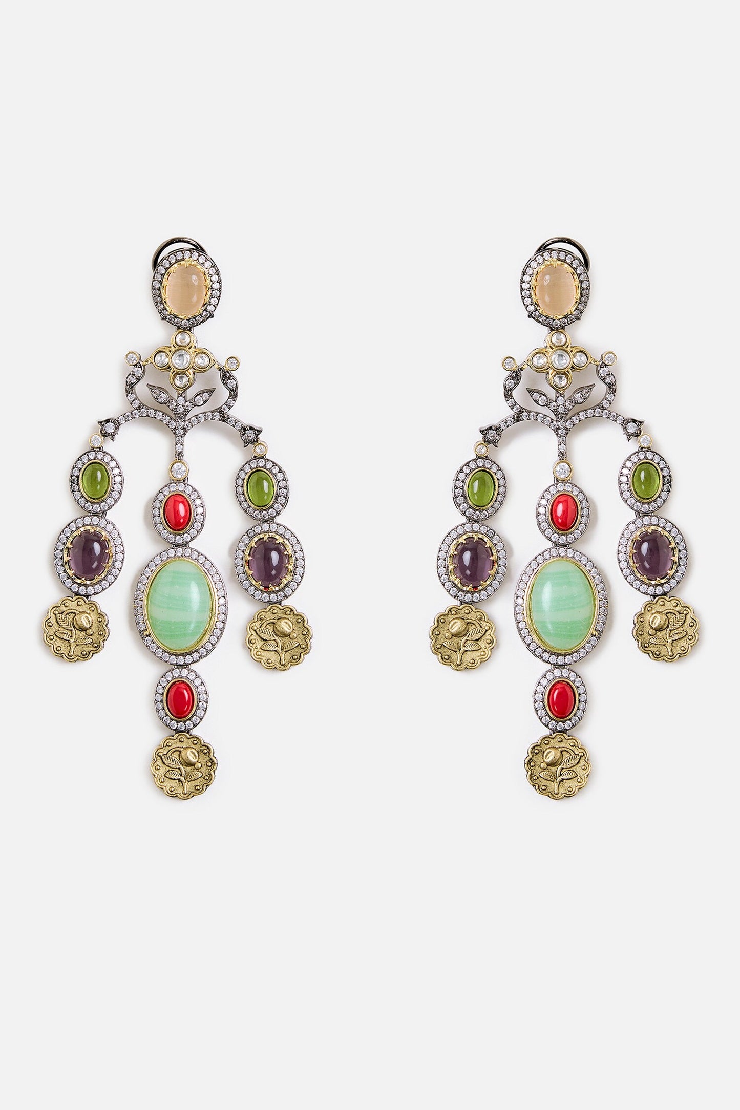 Multicolor Statement Dangler Earrings 