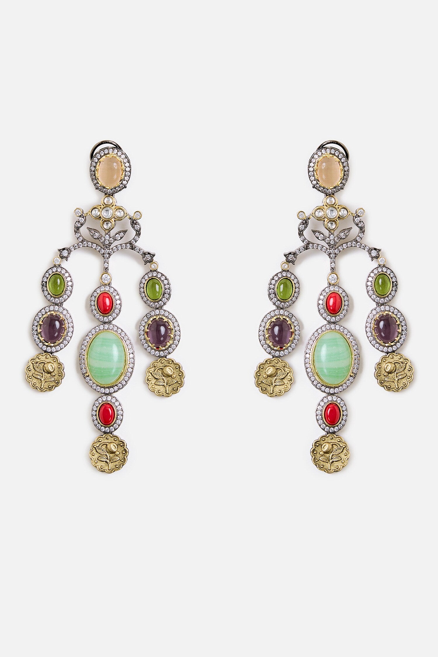 Multicolor Statement Dangler Earrings 