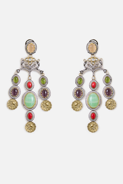 Multicolor Statement Dangler Earrings 