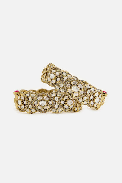 Moissanite Polki  Embellished Bangles 
