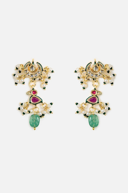 Elegant Green Beaded Necklace Set 