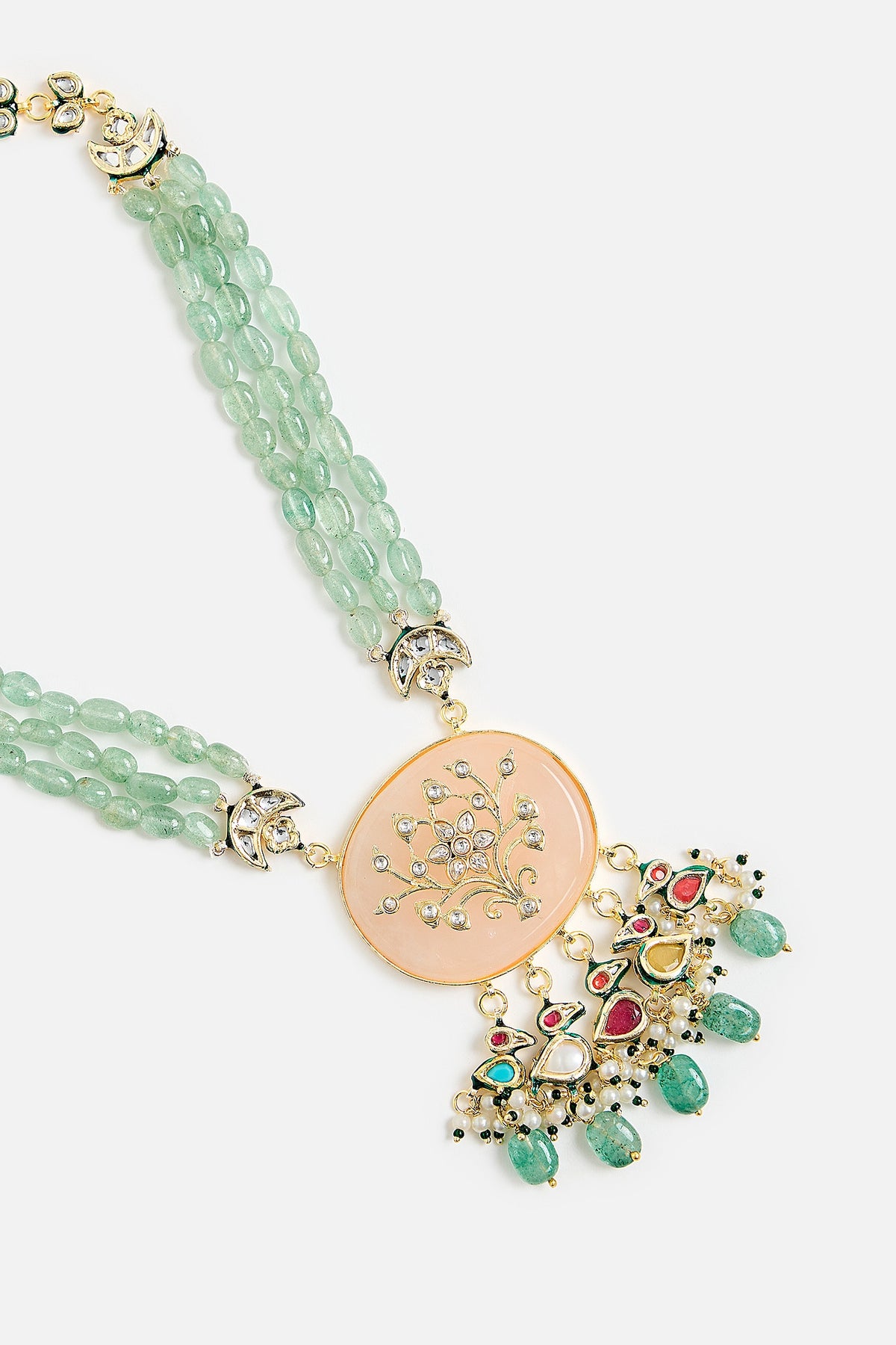 Elegant Green Beaded Necklace Set 