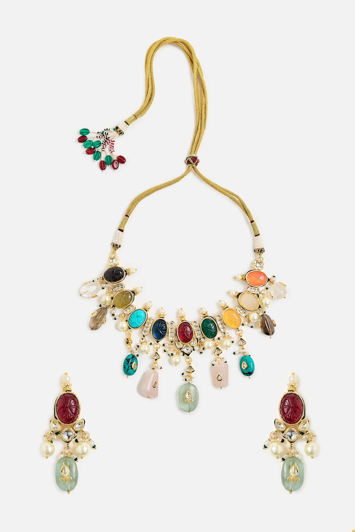 Multicolor Gemstone Choker Set 