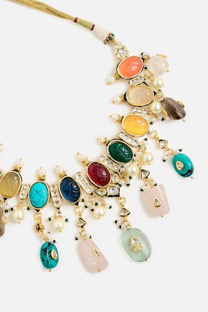 Multicolor Gemstone Choker Set 