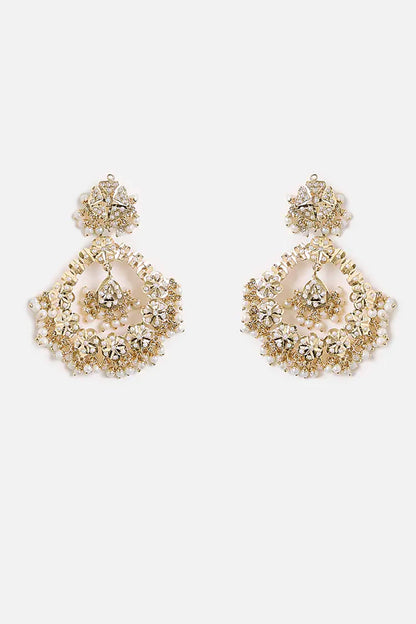 Handcrafted Pearl Cluster Statement Earrings 