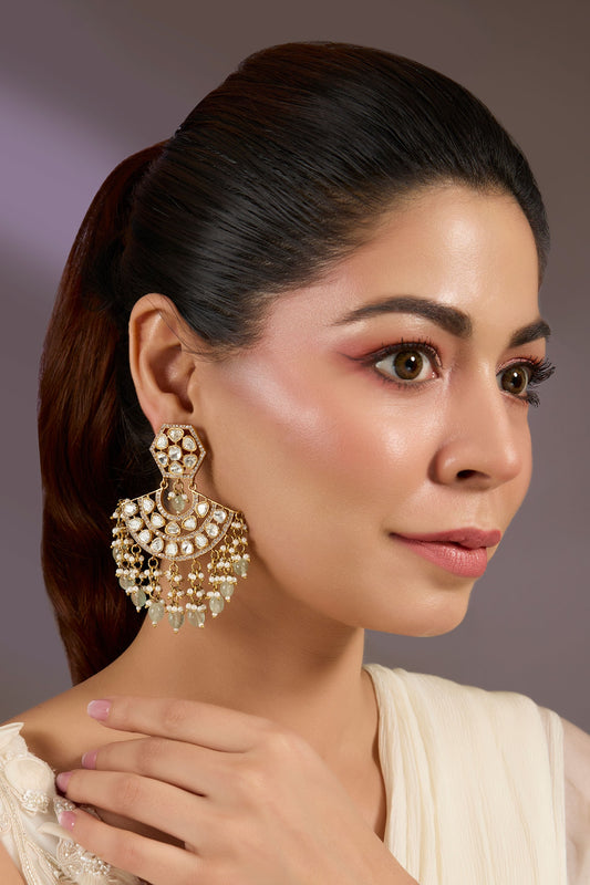 Kundan Polki Statement Earrings 