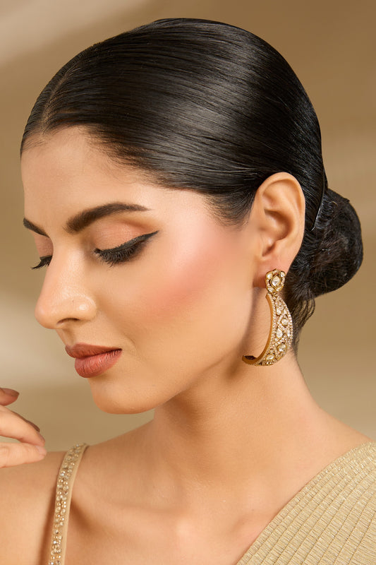 Elegant Gold Plated Hoop Earrings 