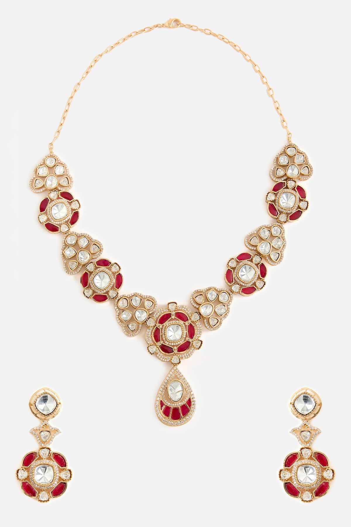 Gemstones & Kundan Necklace Set 