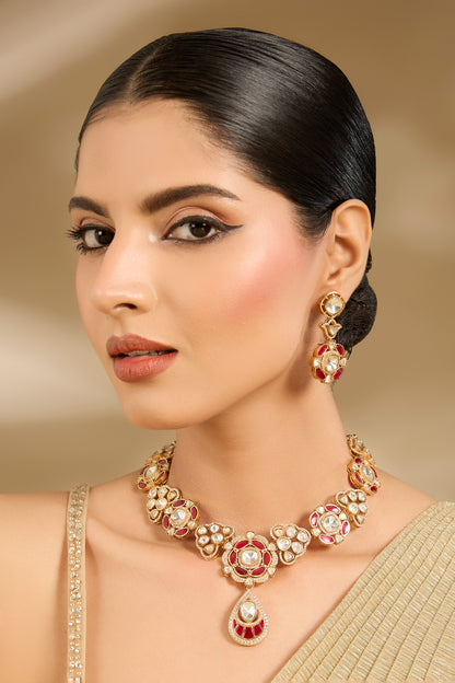 Gemstones & Kundan Necklace Set 
