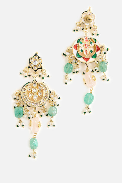 Floral Layered Embellished Necklace Set 