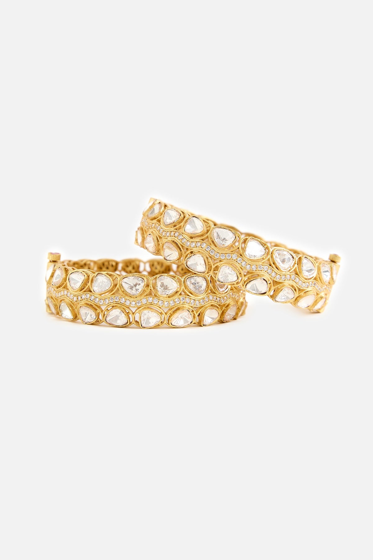 Polki Stone Embellished Bangles 