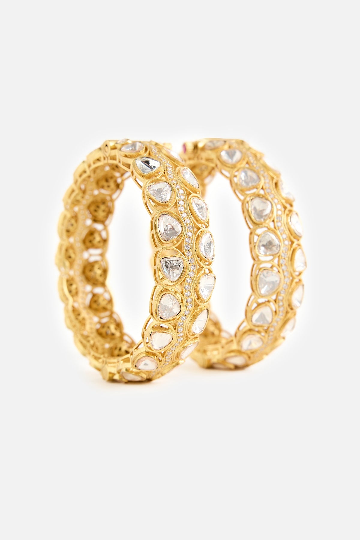 Polki Stone Embellished Bangles 