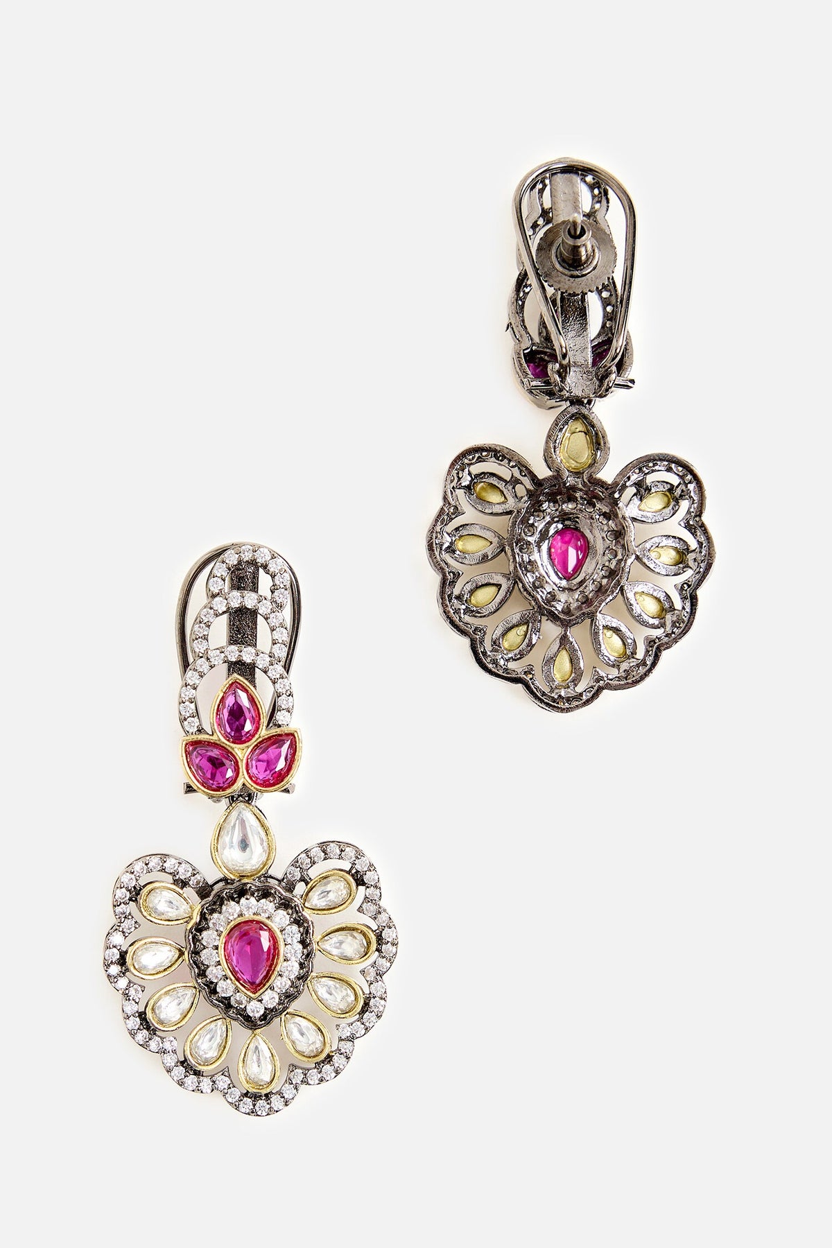 Purple Bead & Kundan Embellished Necklace Set 